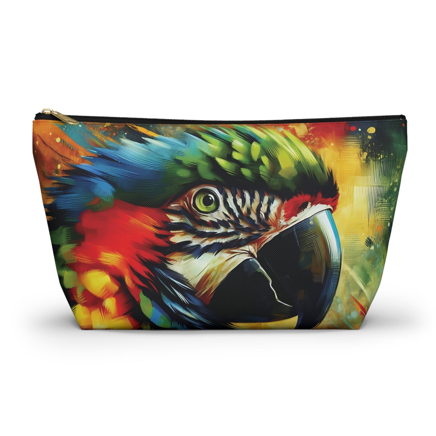 Scarlet Macaw T-bottom Pouch | Perfect for Parrot Lovers, Gift for Pet Owners, Travel Accessory, Makeup Bag, Organizer