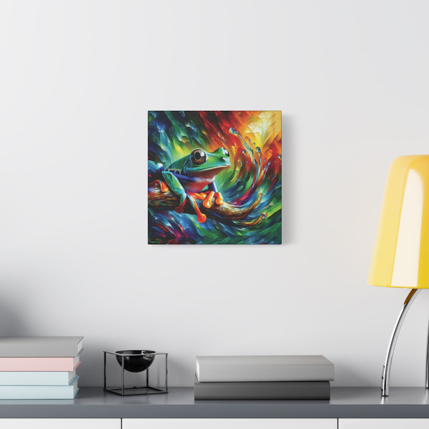 Treefrog Swirl Expressionist Canvas Art Print
