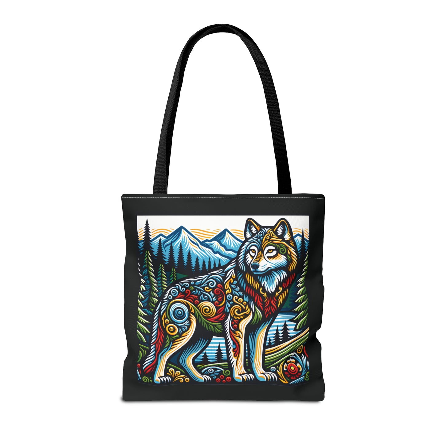 Folk Art Wolf - Tote Bag