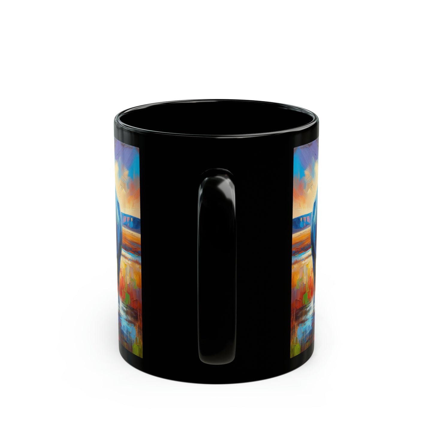Lone Bison After Rain - Black Mug (11oz, 15oz)