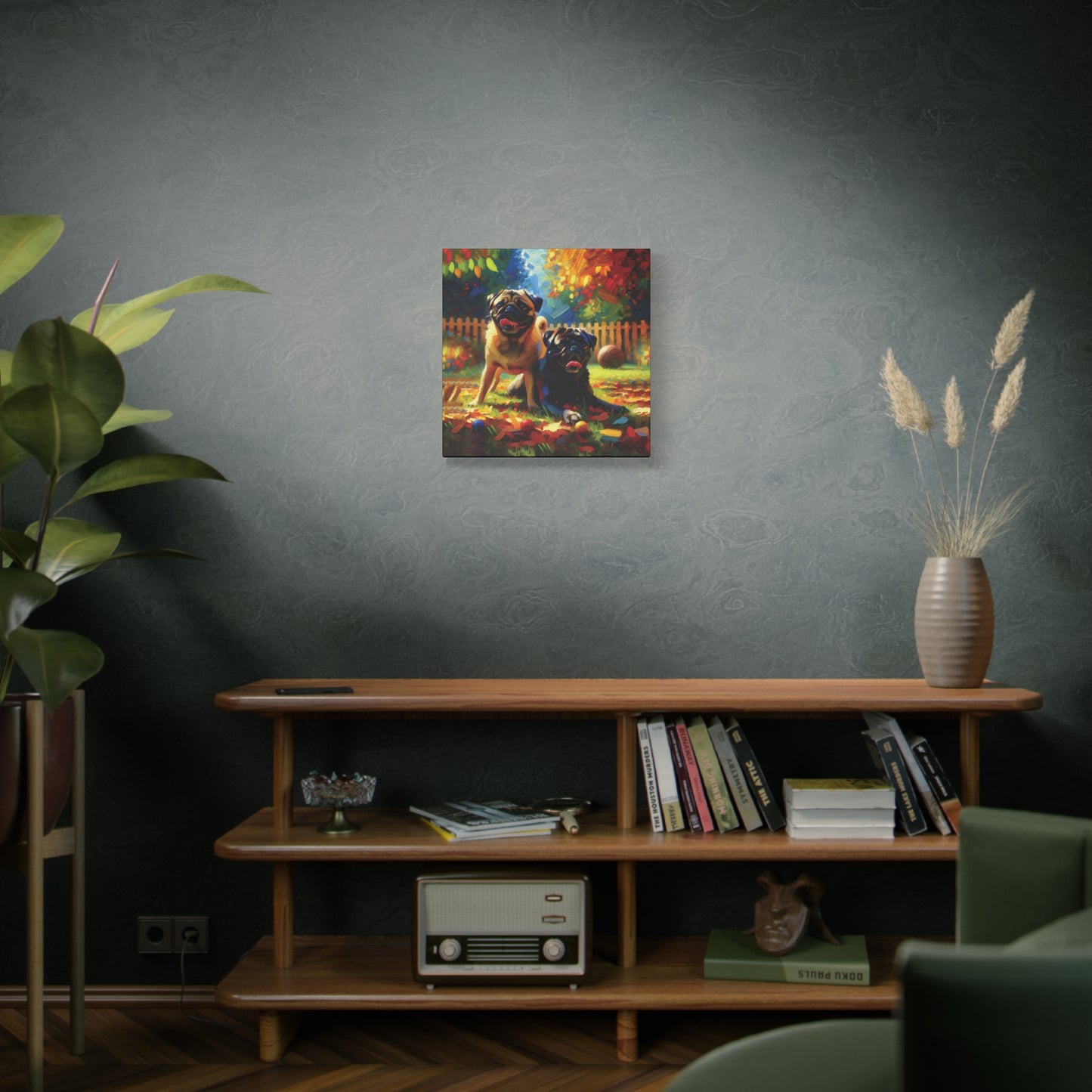 Pug Buddies Expressionist Canvas Art Print