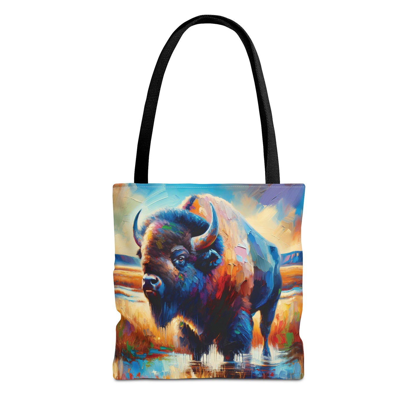 Lone Bison After Rain - Tote Bag