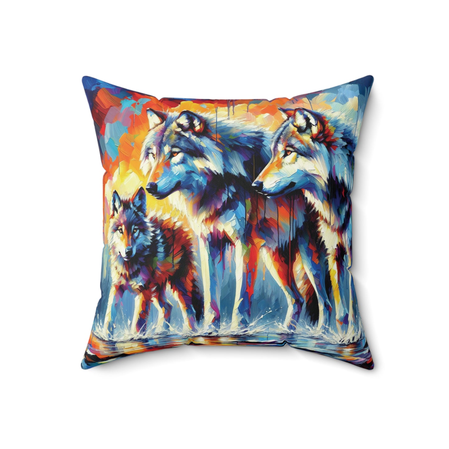 Reigning Wolves - Square Throw Pillows