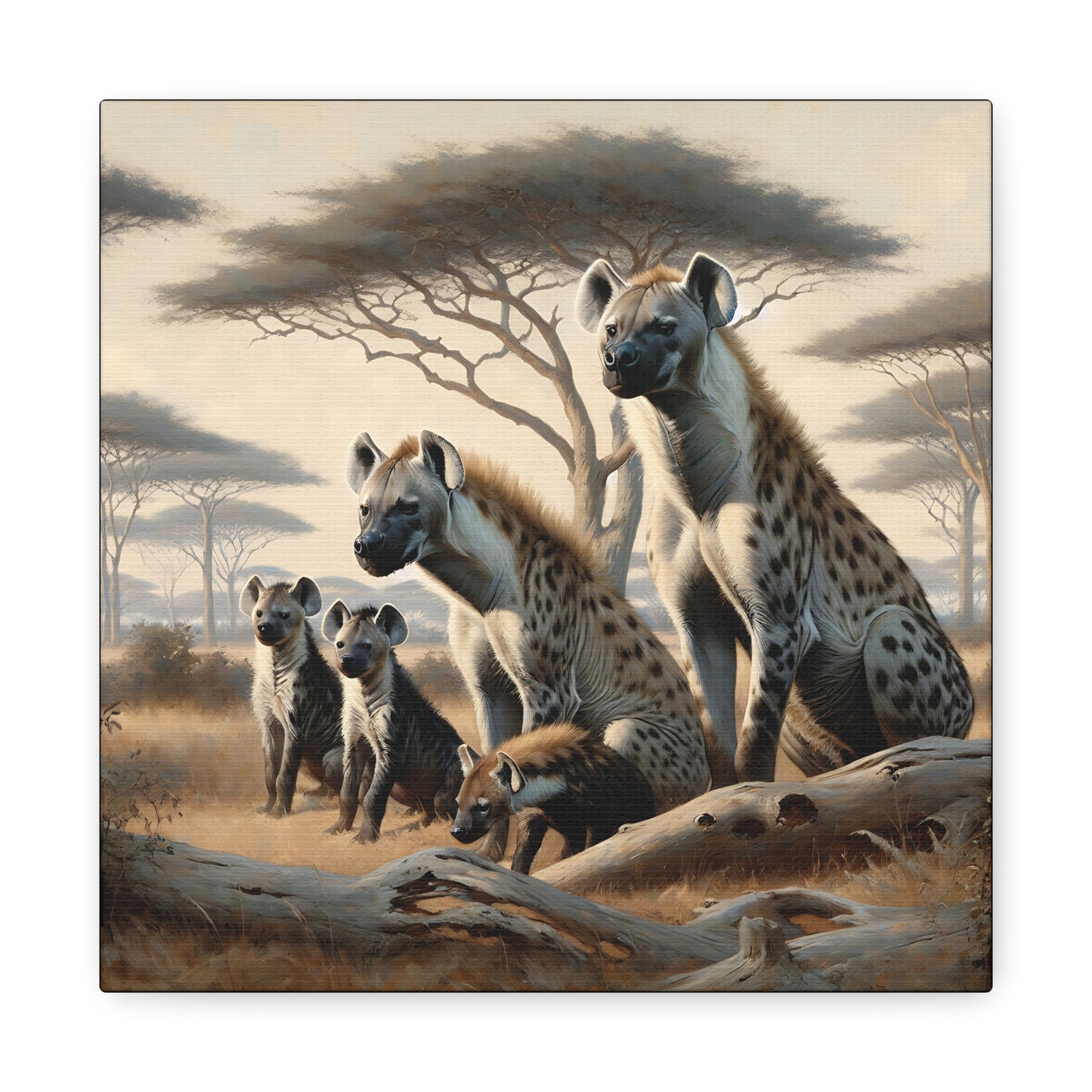 Hyena Family Canvas Art Print