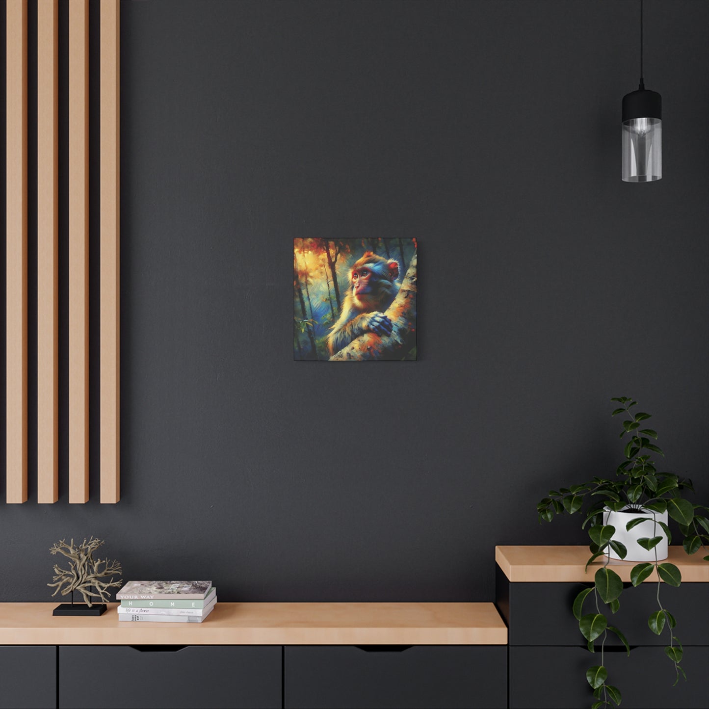 Monkey Wall Art - Rhesus Macaque Expressionist Canvas Art Print