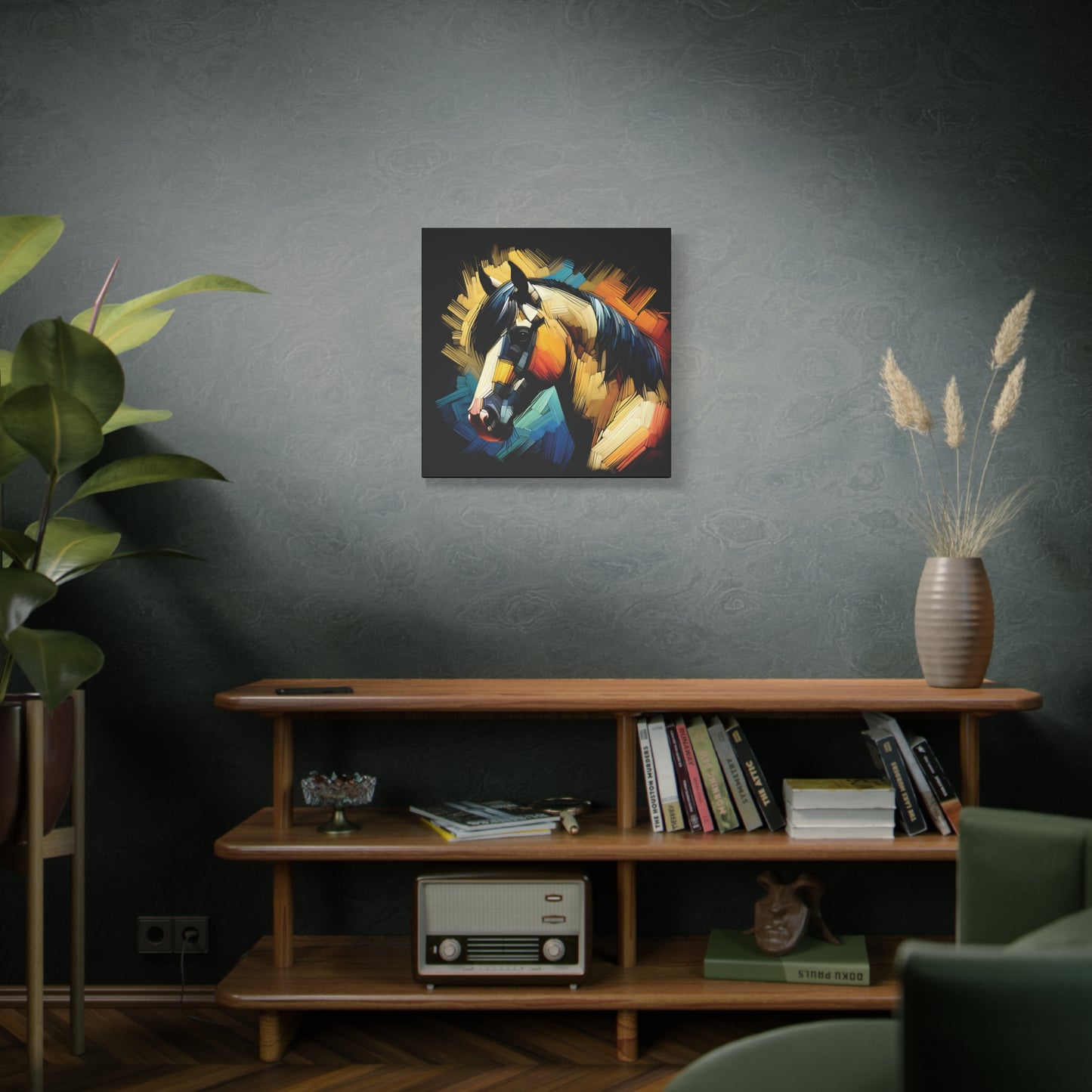 Horse Canvas Print - Bold Buckskin Horse Expressionist Canvas Wall Art