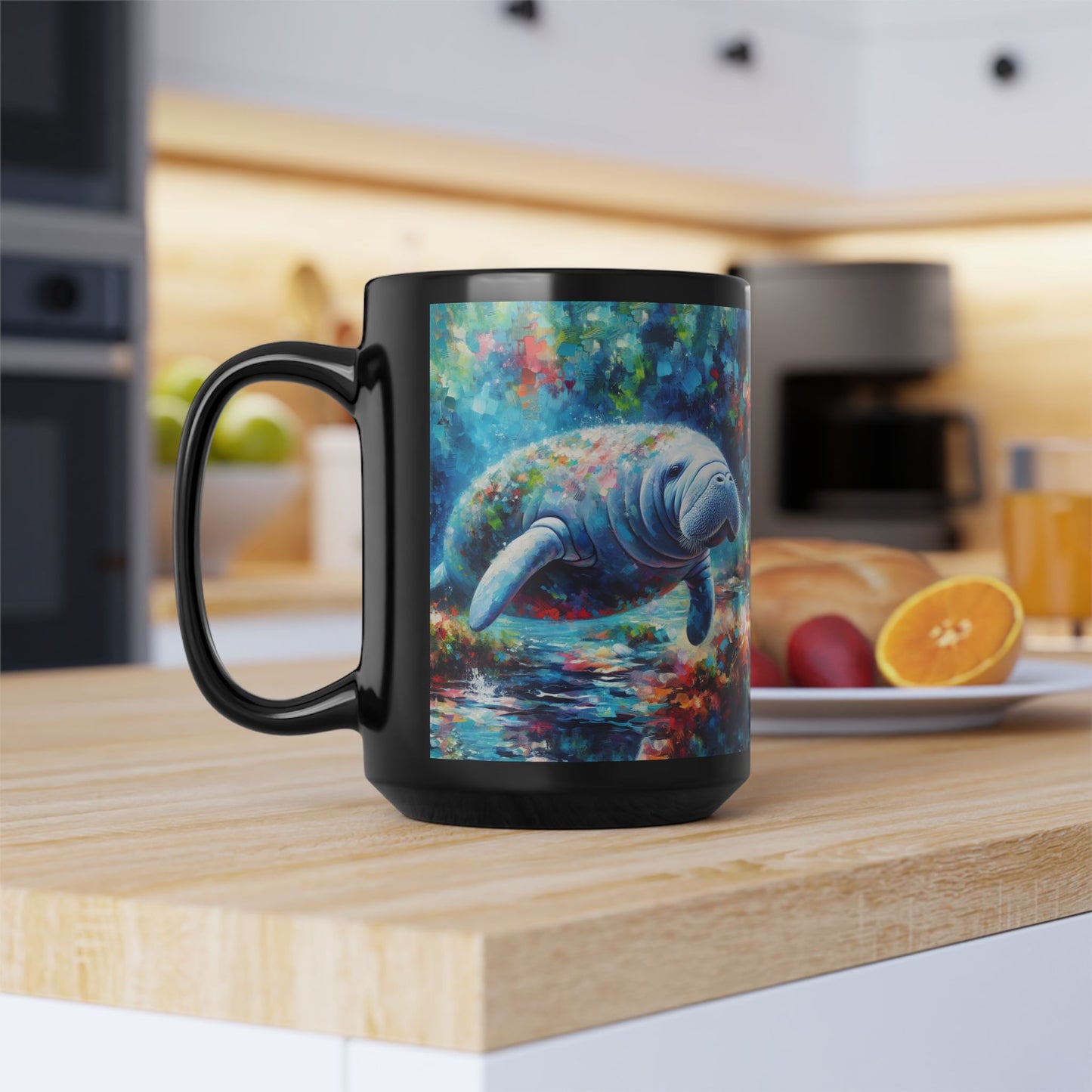 Manatee Garden - Black Mug (11oz, 15oz)