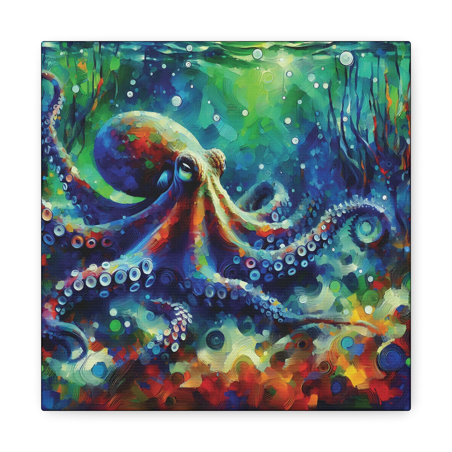 Canvas Wall Art - Octopus Garden Expressionist Style