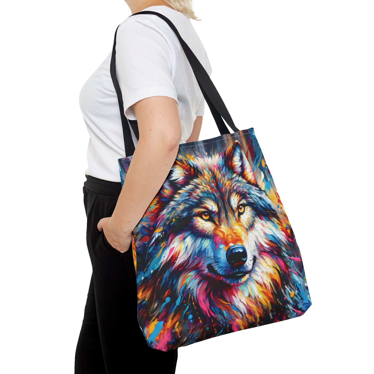 Alpha Wolf Tote Bag - Expressionist Art Style
