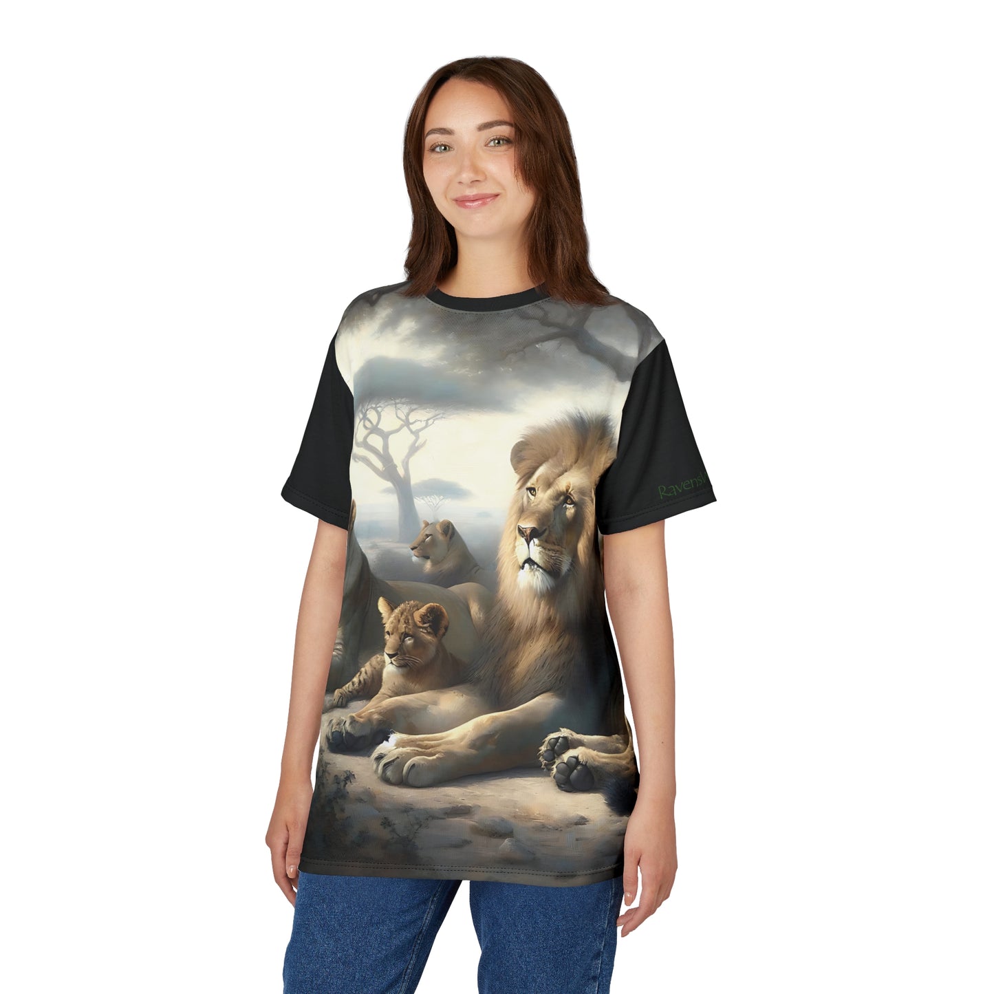 Lion's Pride Art Tee | Colorful Unisex Cut & Sew T-Shirt, Wildlife Apparel, Unique Graphic Tee, Birthday Gift