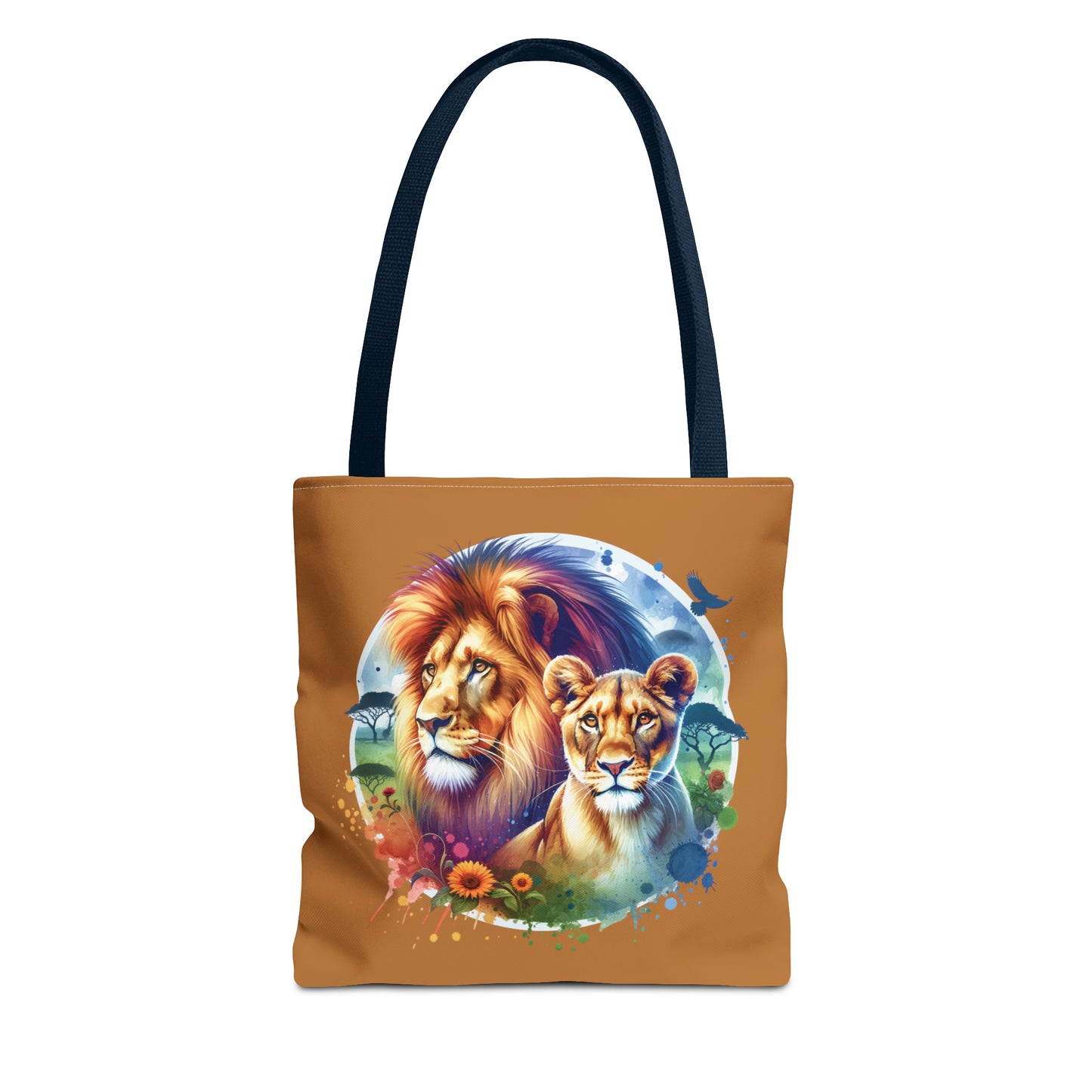 Lion and Lioness Watercolor - Tote Bag