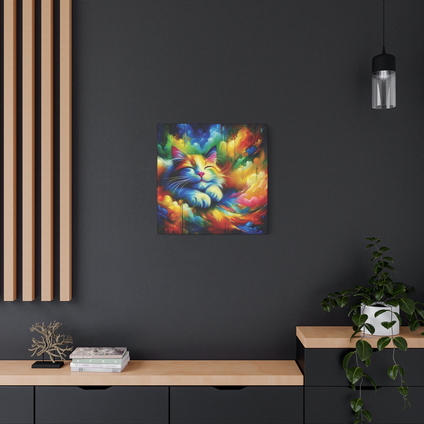 Canvas Wall Art - Blissful Calico - Modern Expressionist Art Style