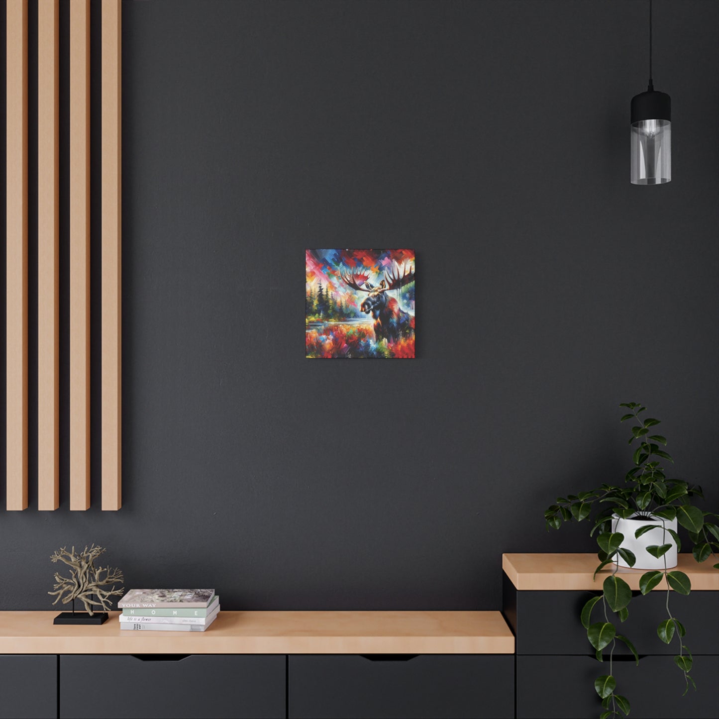 Sunrise Moose Expressionist Canvas Art Print
