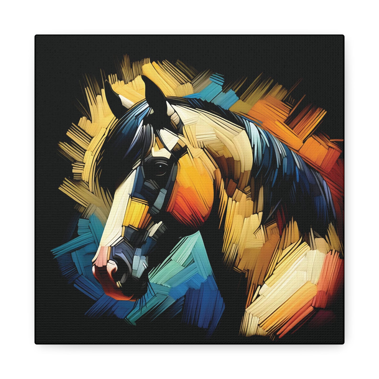 Horse Canvas Print - Bold Buckskin Horse Expressionist Canvas Wall Art