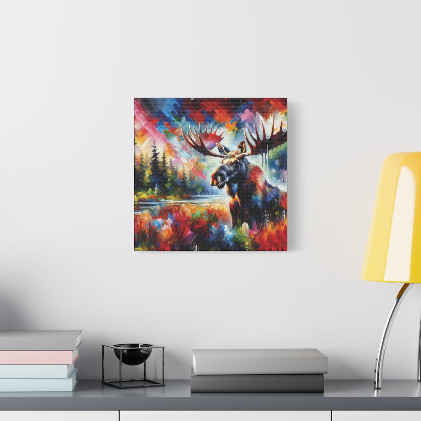 Sunrise Moose Expressionist Canvas Art Print