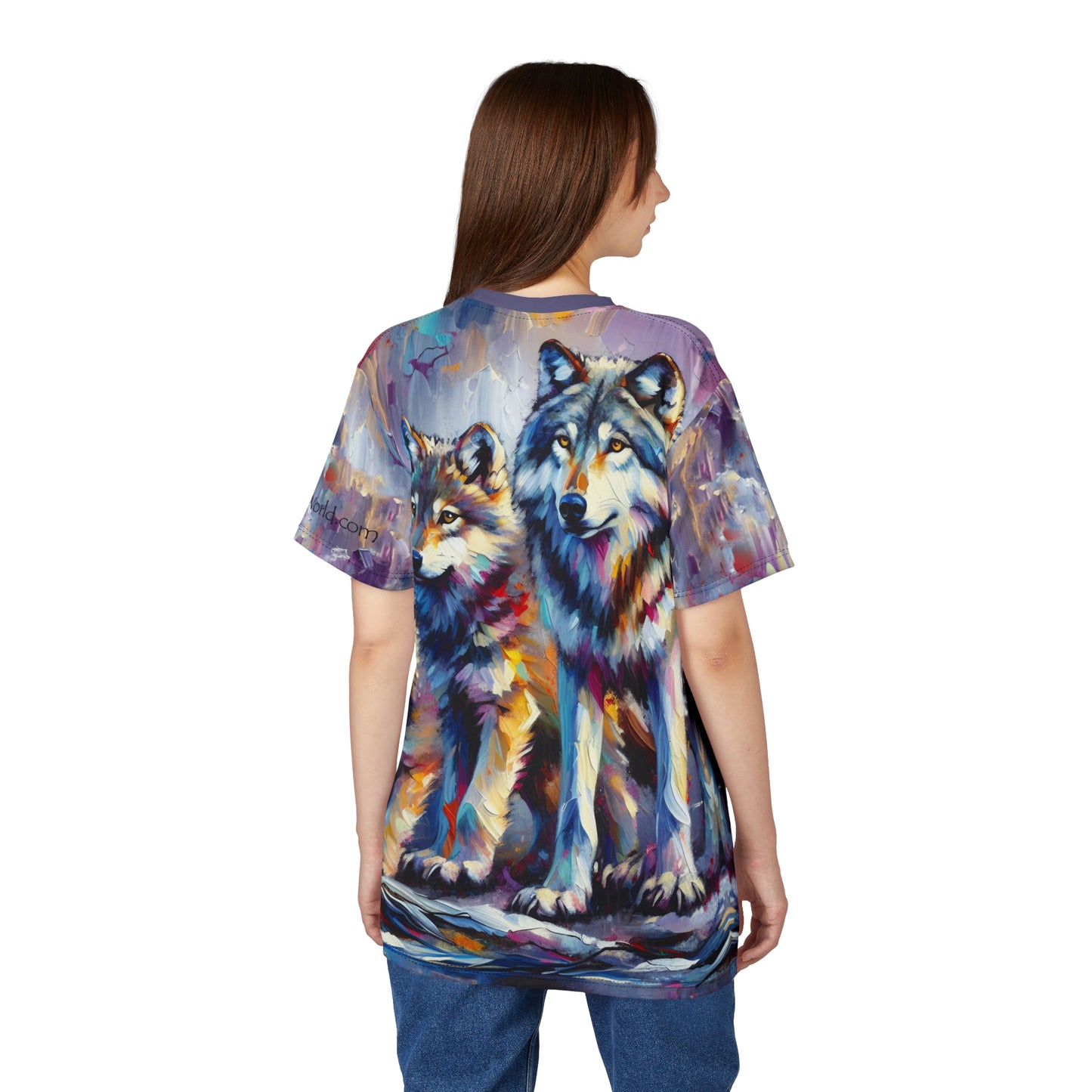 Wolf with Juveniles - Unisex Cut & Sew Tee