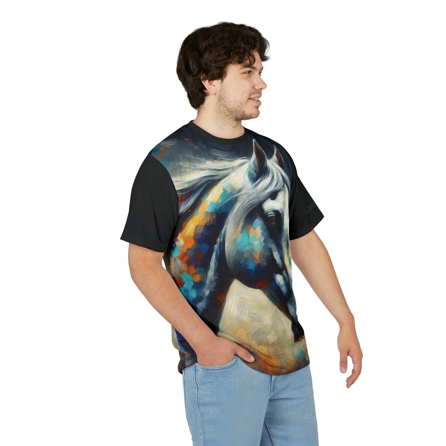 Dapple Grey Mare Vibrant Art Tee | Colorful Unisex Cut & Sew T-Shirt, Wildlife Apparel, Unique Graphic Tee, Birthday Gift