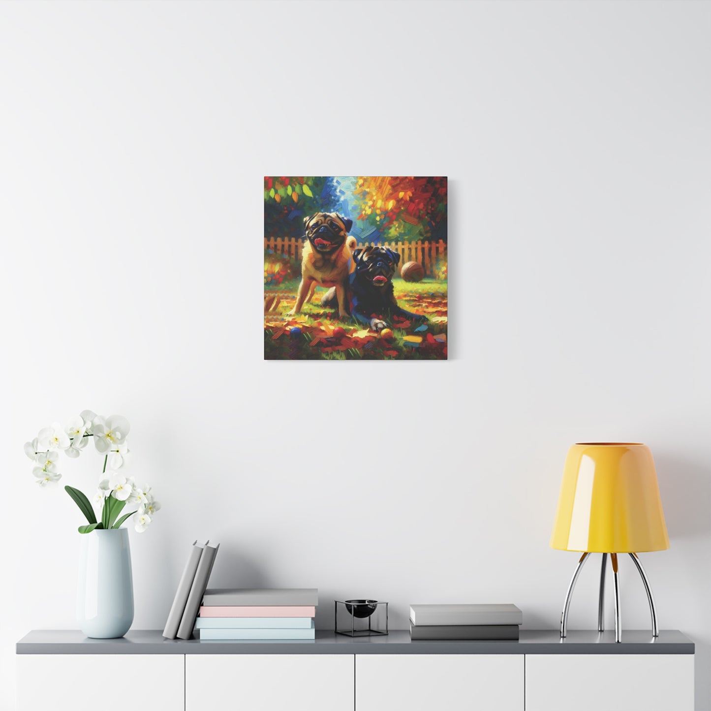 Pug Buddies Expressionist Canvas Art Print