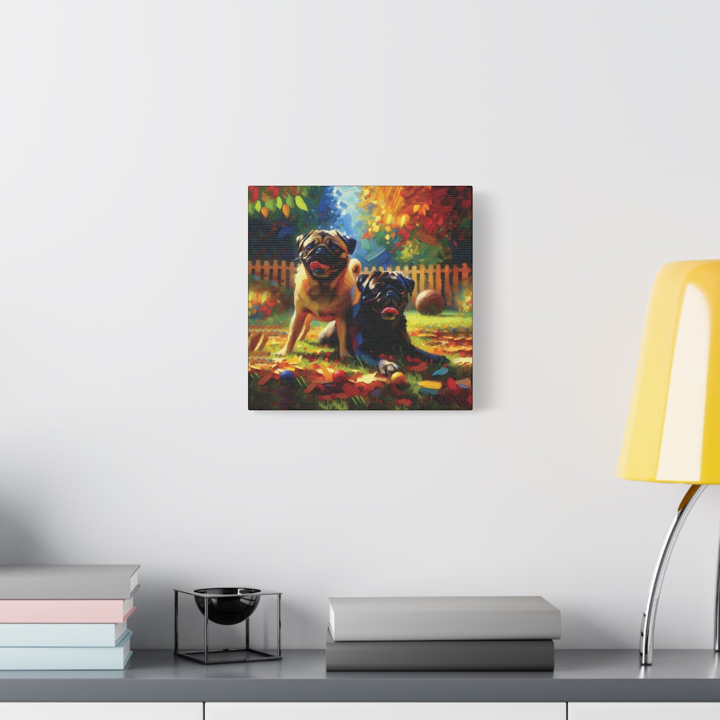 Pug Buddies Expressionist Canvas Art Print