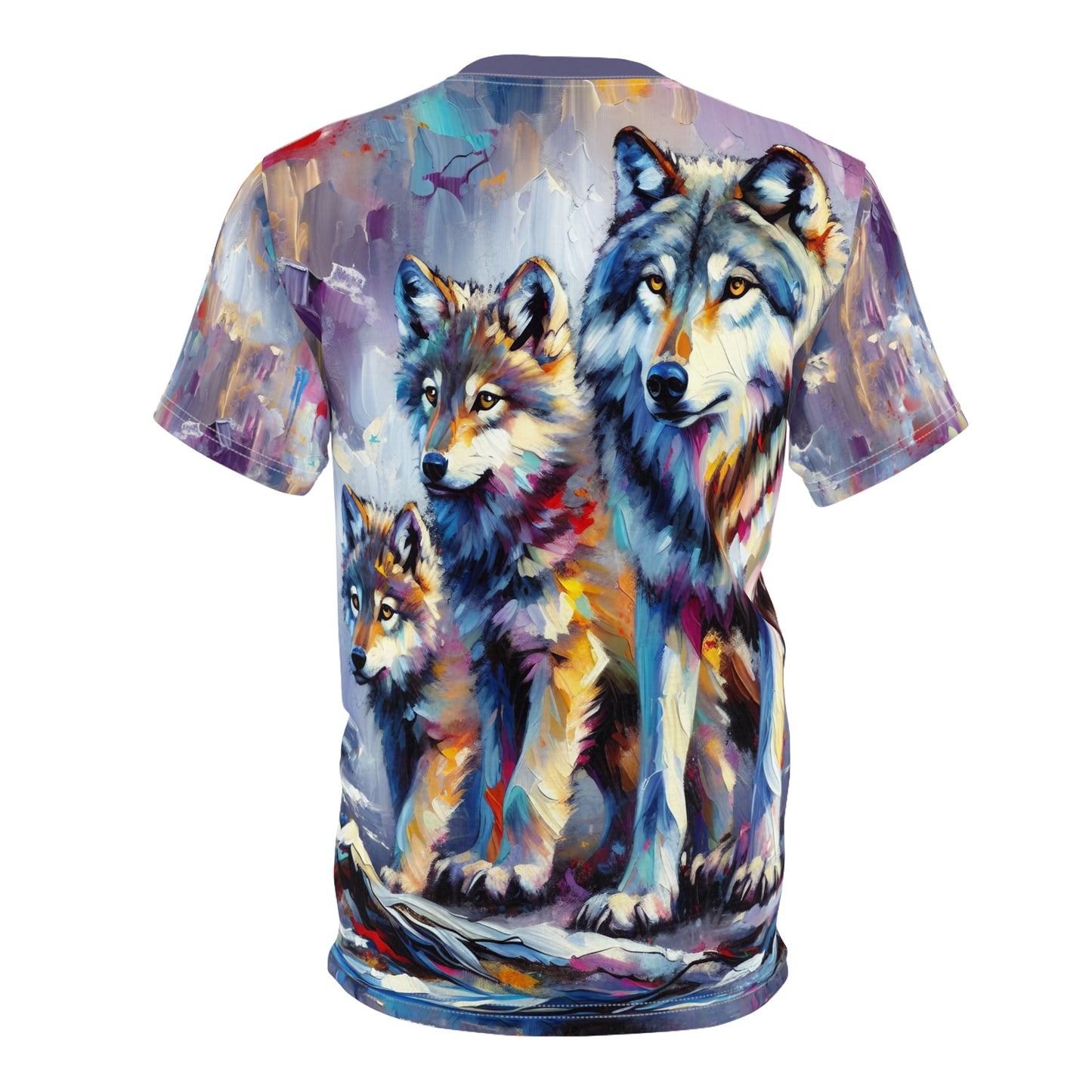 Wolf with Juveniles - Unisex Cut & Sew Tee