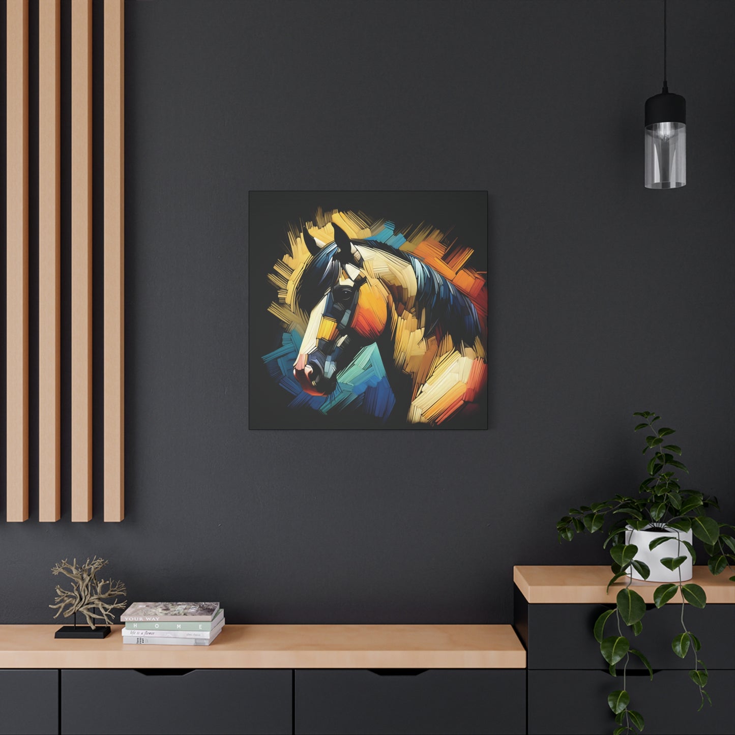 Horse Canvas Print - Bold Buckskin Horse Expressionist Canvas Wall Art