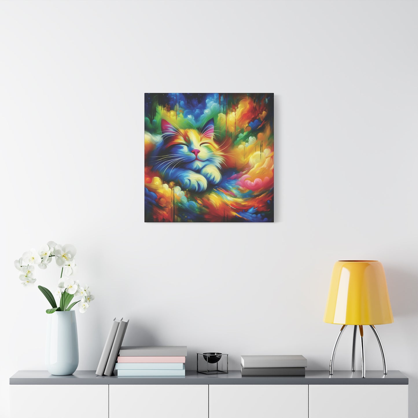 Canvas Wall Art - Blissful Calico - Modern Expressionist Art Style