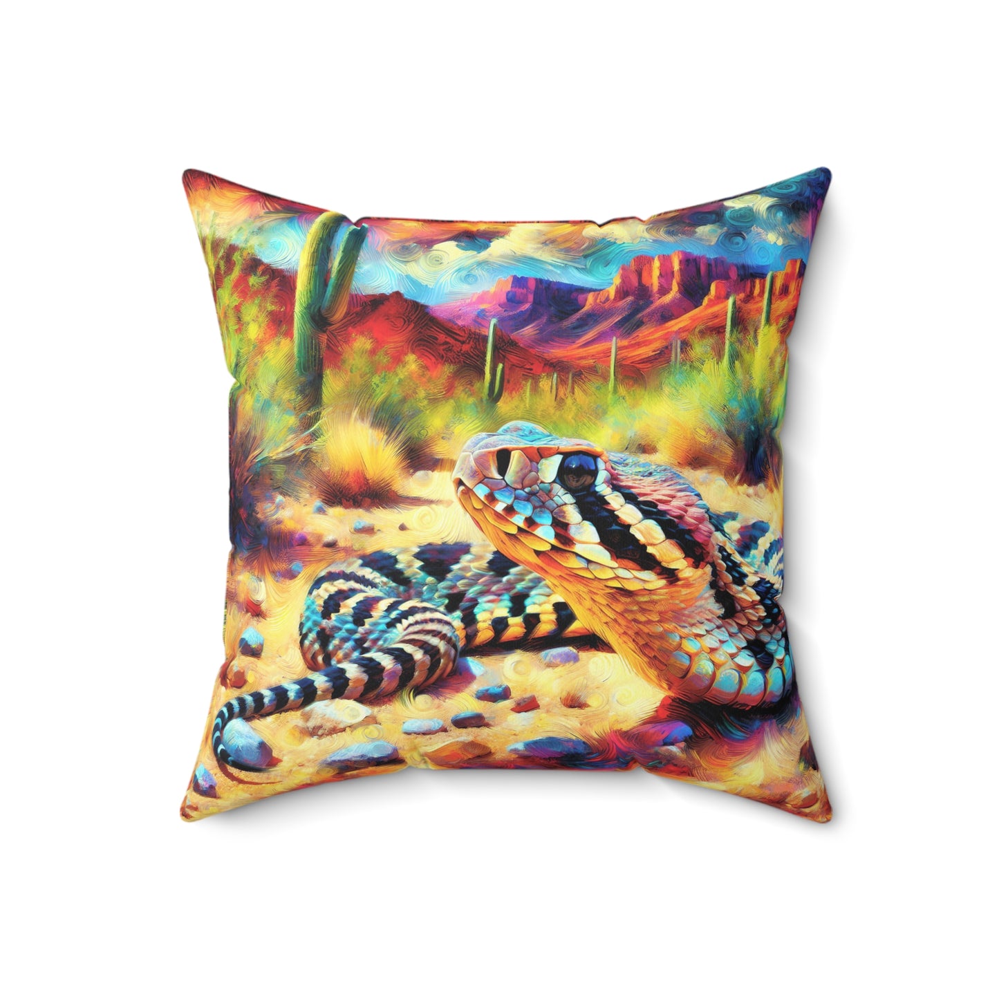 Desert Rattlesnake - Square Throw Pillows