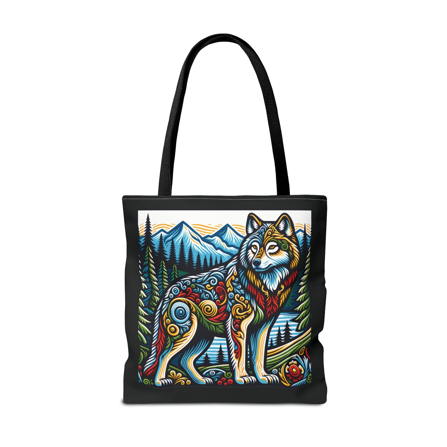 Folk Art Wolf - Tote Bag