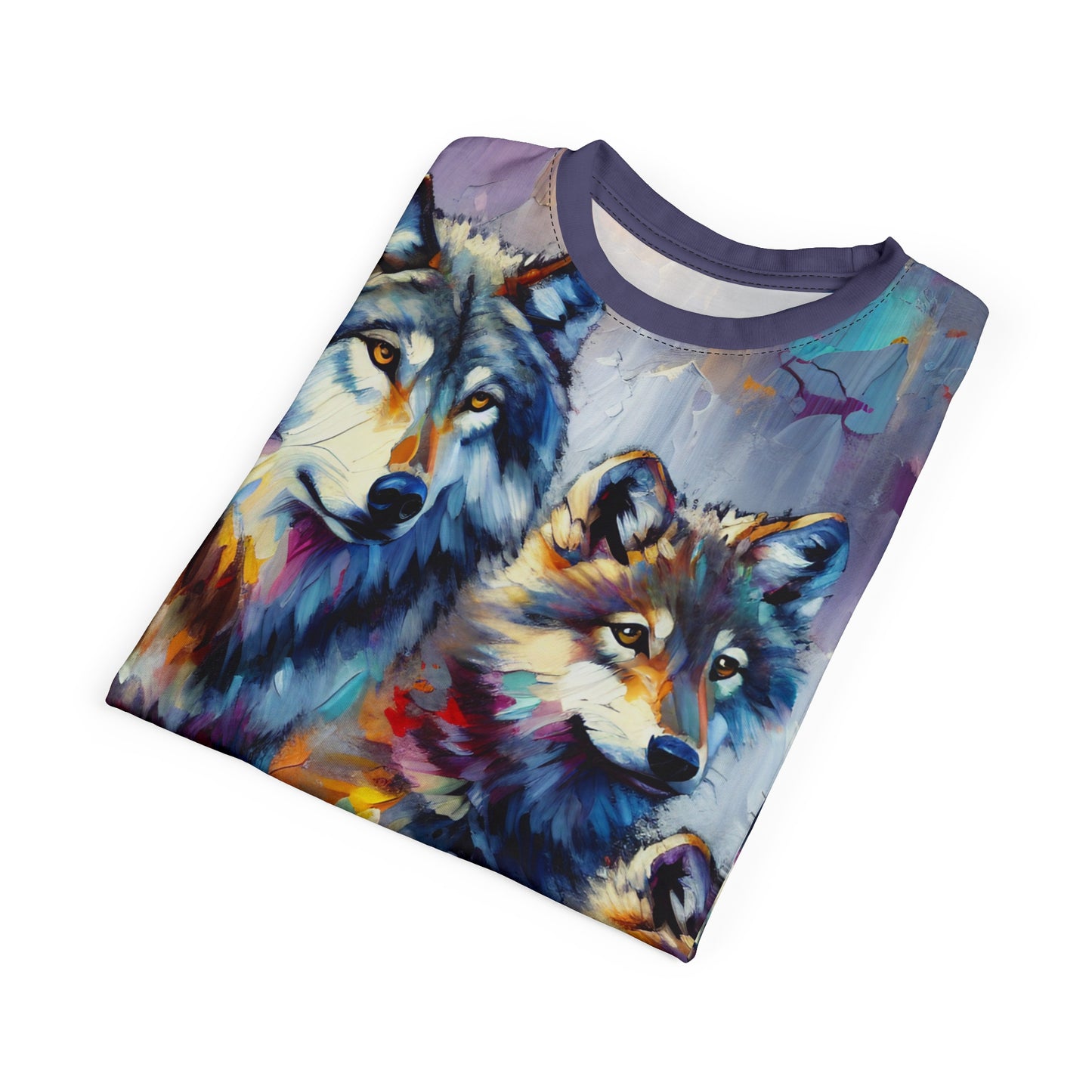 Wolf with Juveniles - Unisex Cut & Sew Tee