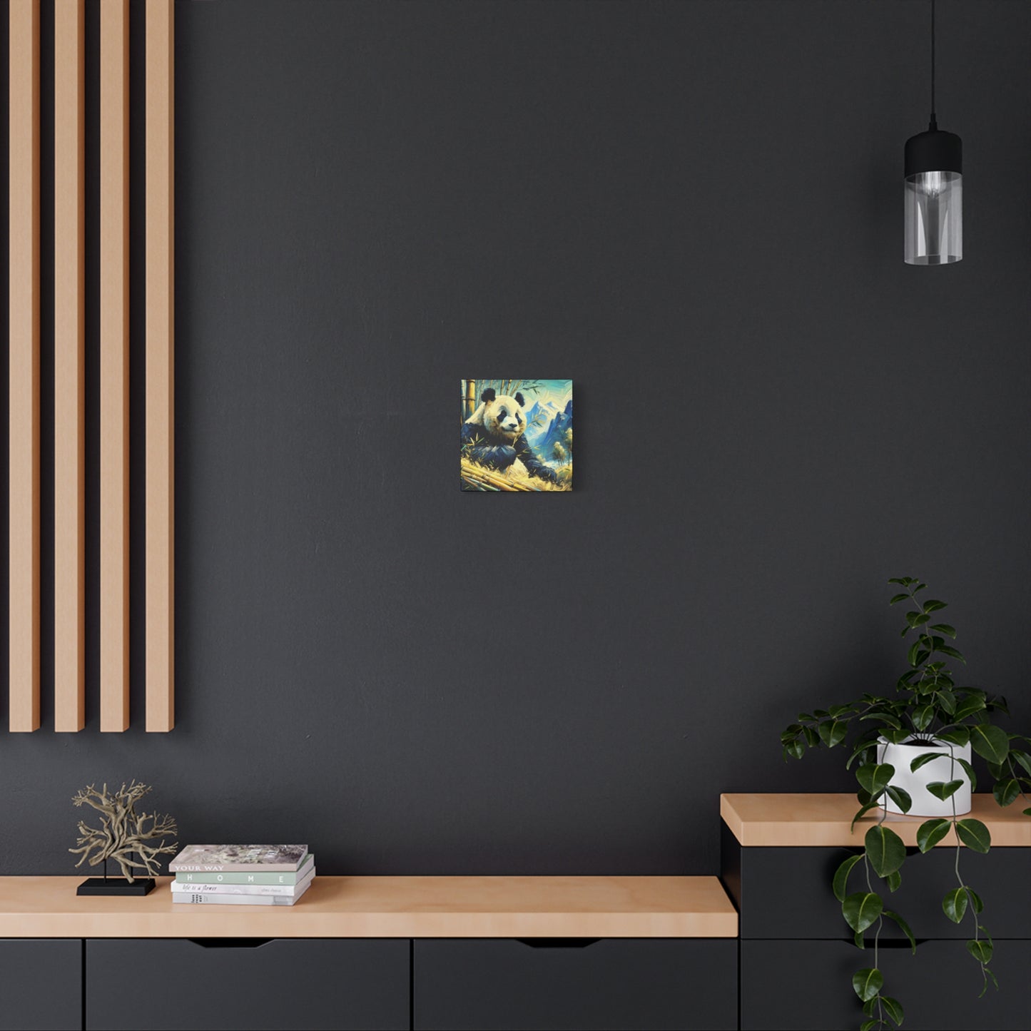 Canvas Wall Art - Giant Panda in Bamboo Forest, Contemporary Impressionist Style Print