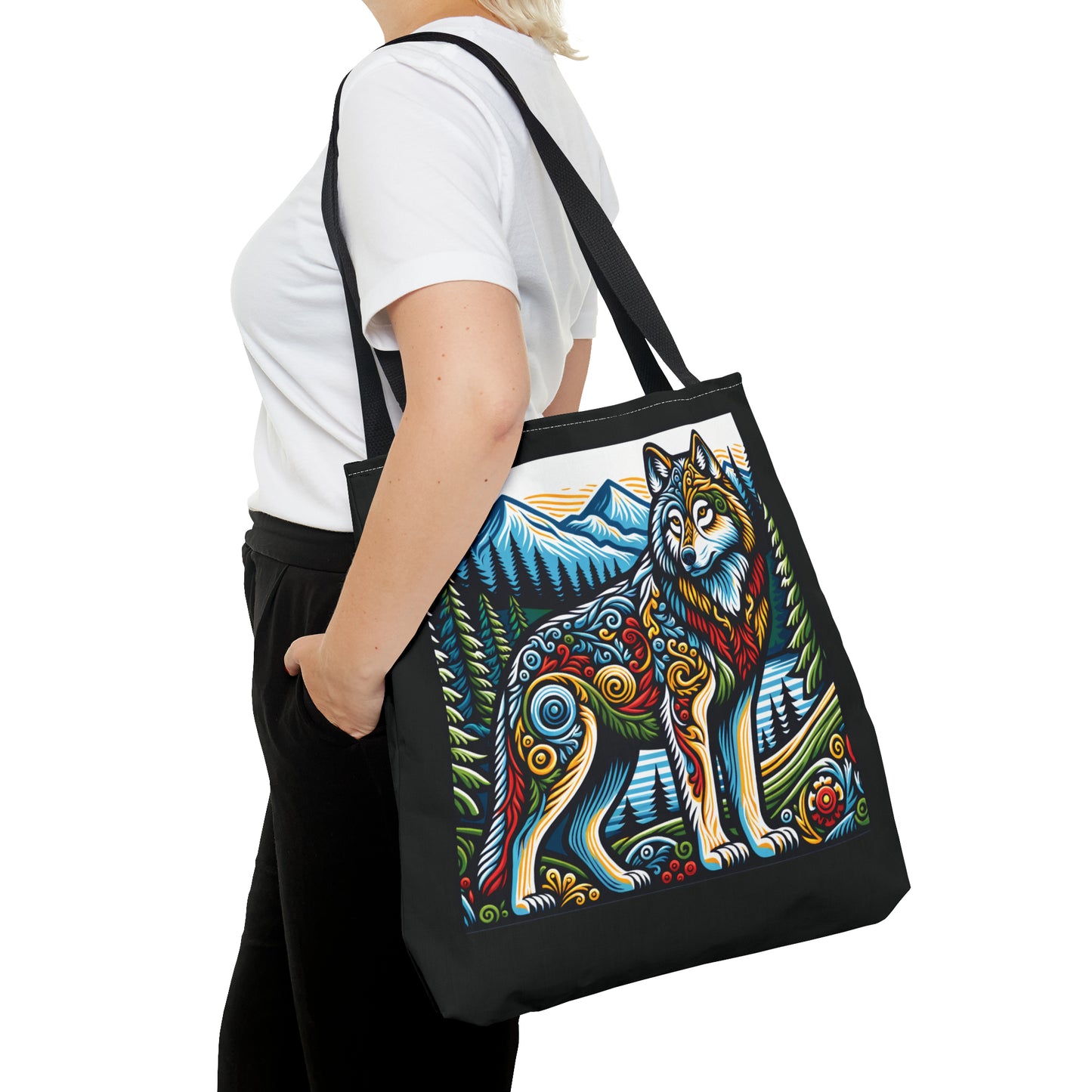 Folk Art Wolf - Tote Bag