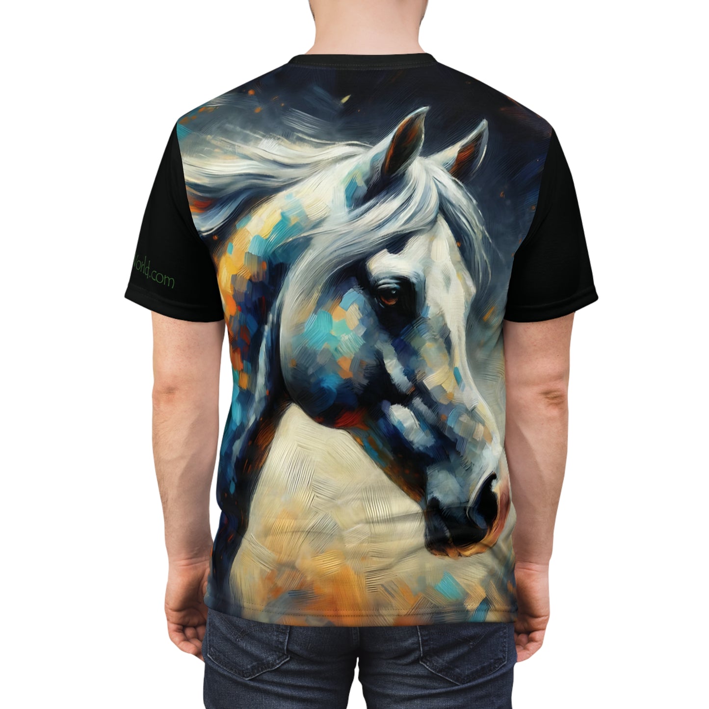 Dapple Grey Mare Vibrant Art Tee | Colorful Unisex Cut & Sew T-Shirt, Wildlife Apparel, Unique Graphic Tee, Birthday Gift