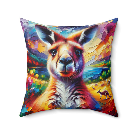 Kangaroo Photo Bomb - Square Pillow