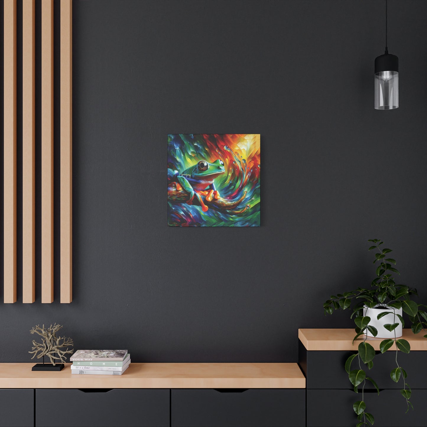Treefrog Swirl Expressionist Canvas Art Print