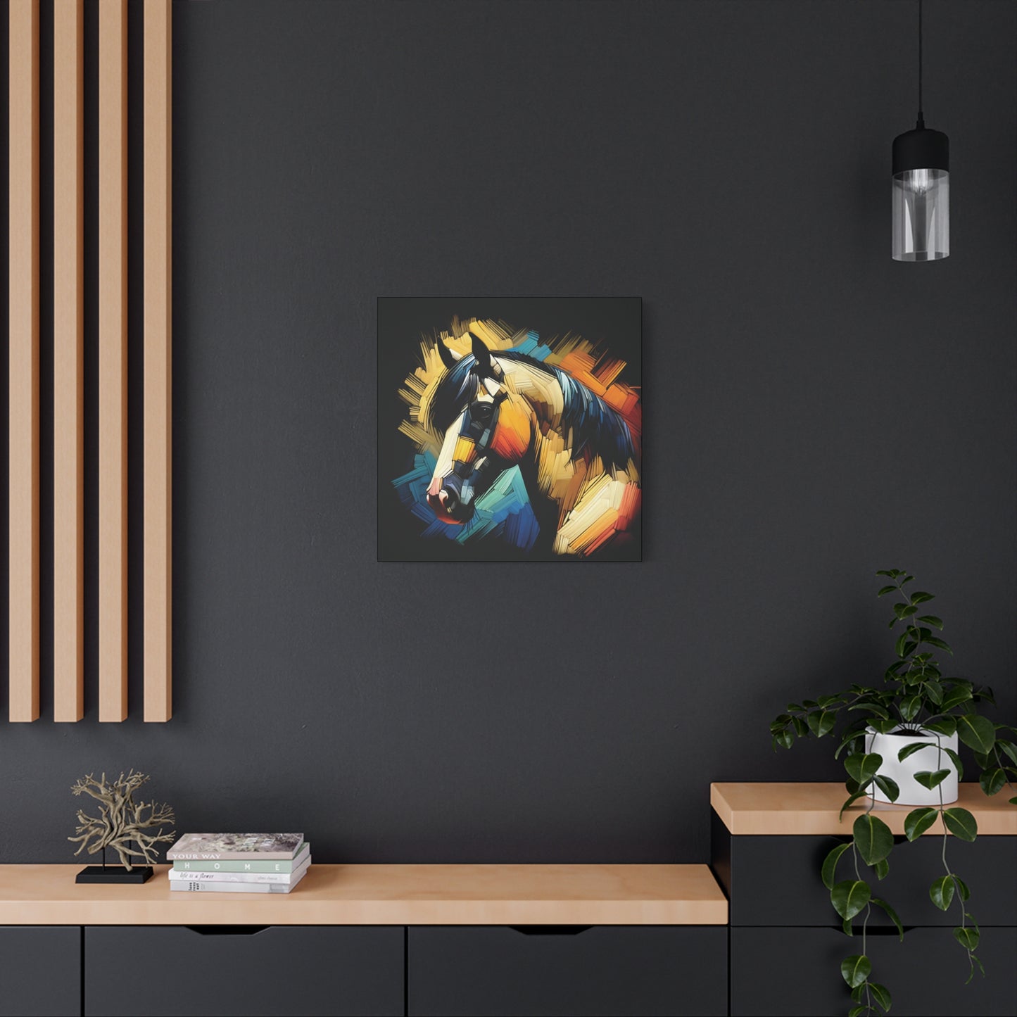 Horse Canvas Print - Bold Buckskin Horse Expressionist Canvas Wall Art
