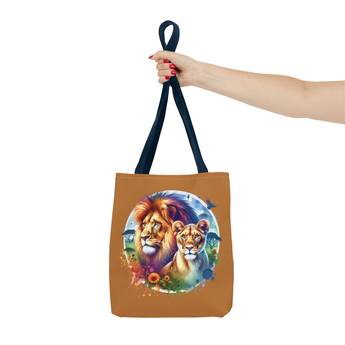 Lion and Lioness Watercolor - Tote Bag