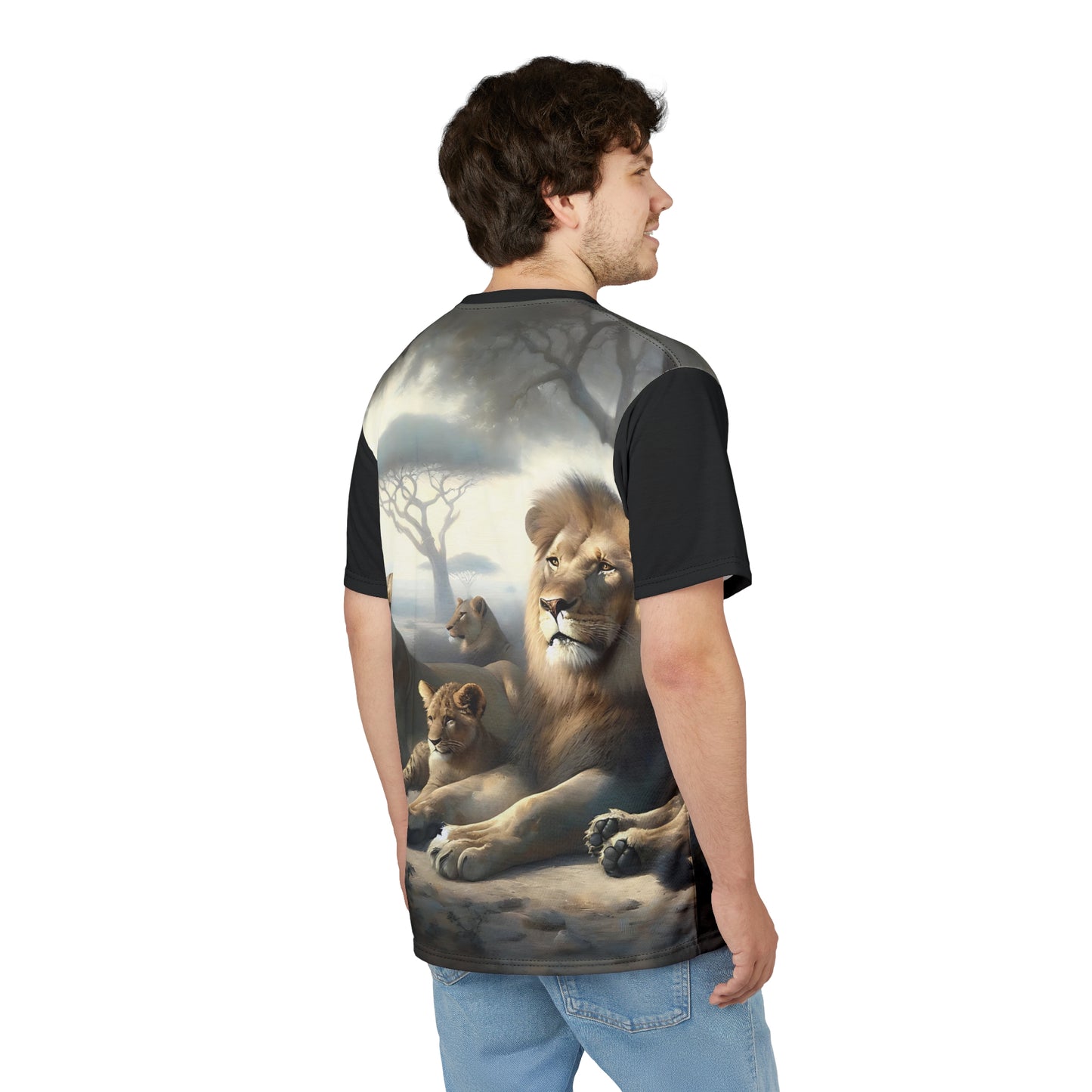 Lion's Pride Art Tee | Colorful Unisex Cut & Sew T-Shirt, Wildlife Apparel, Unique Graphic Tee, Birthday Gift
