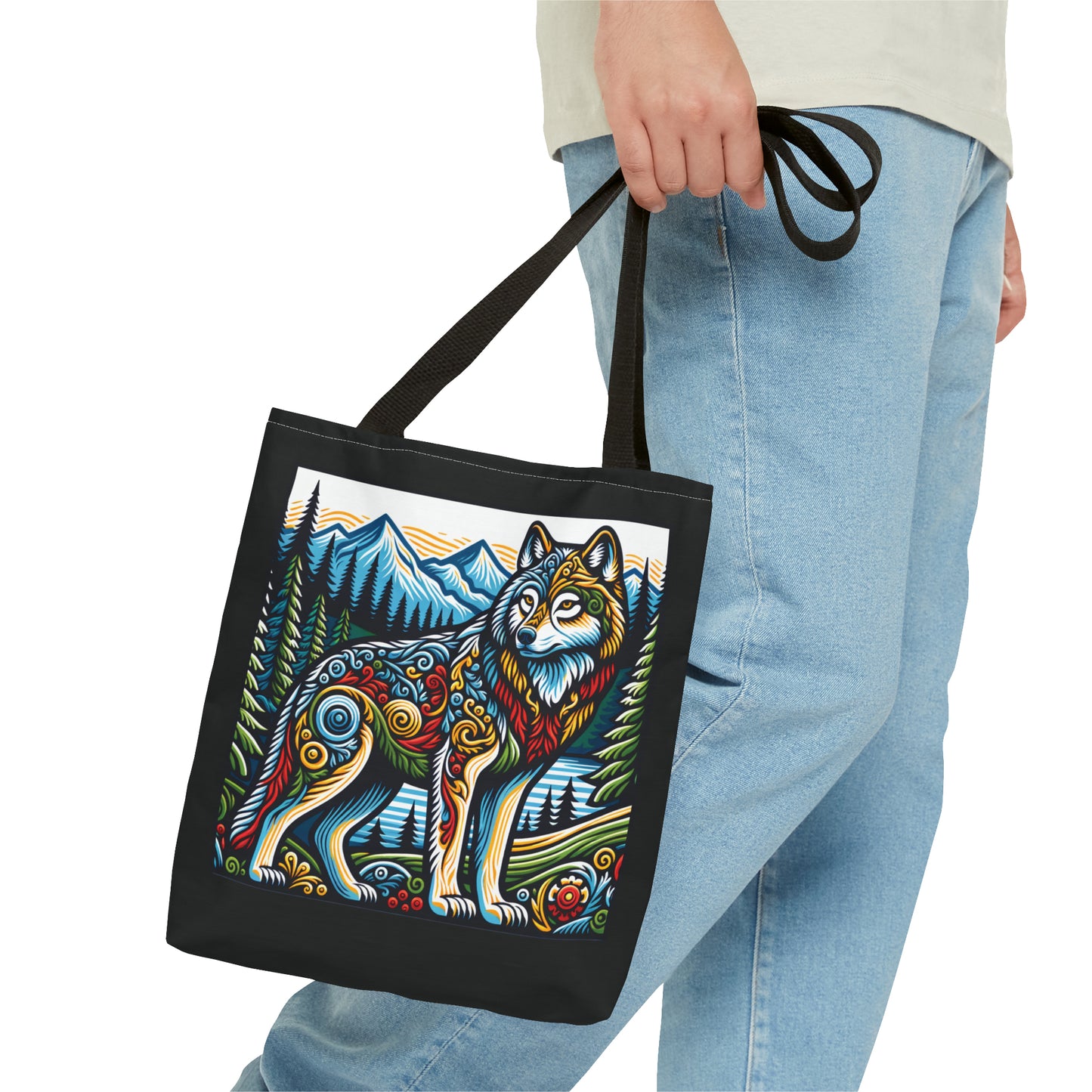 Folk Art Wolf - Tote Bag