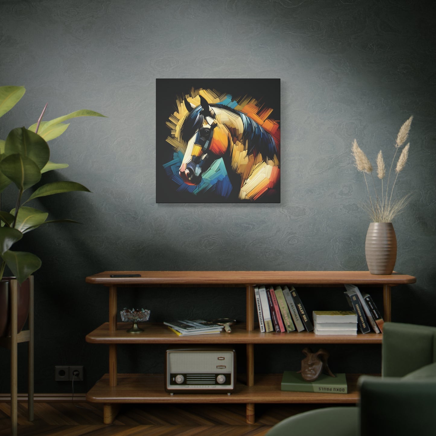 Horse Canvas Print - Bold Buckskin Horse Expressionist Canvas Wall Art