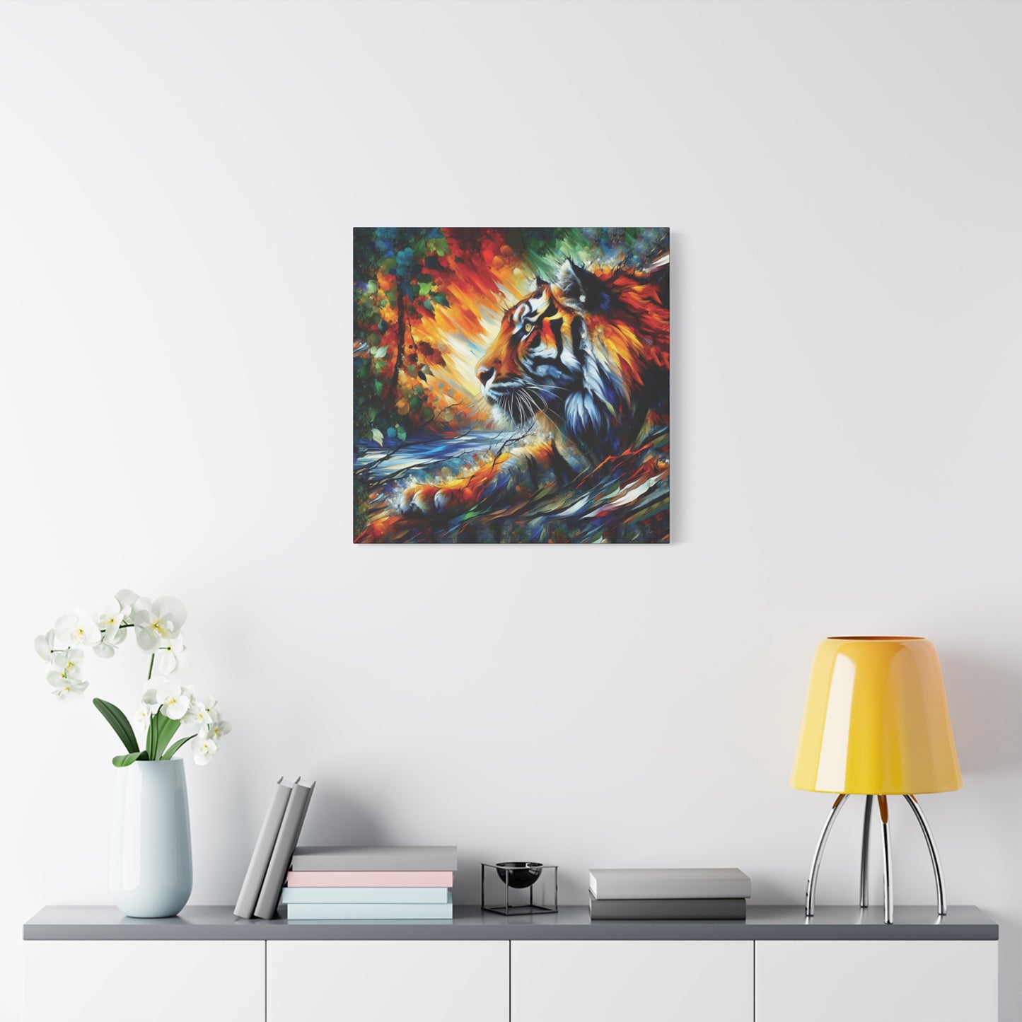 Tiger Art Print - Tiger Focus Expressionist Canvas Wall Art