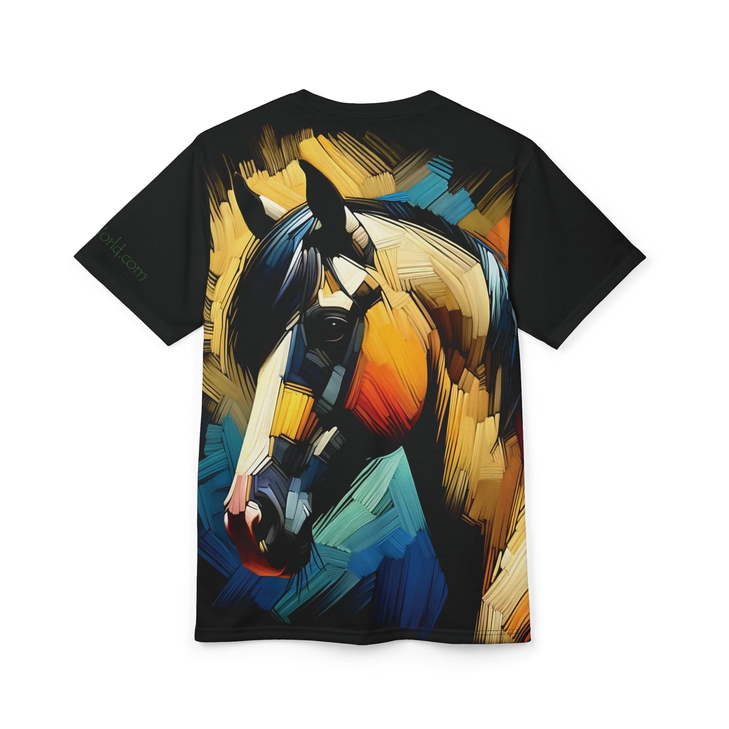 Buckskin Horse Portrait Vibrant Art Tee | Colorful Unisex Cut & Sew T-Shirt, Wildlife Apparel, Unique Graphic Tee, Birthday Gift