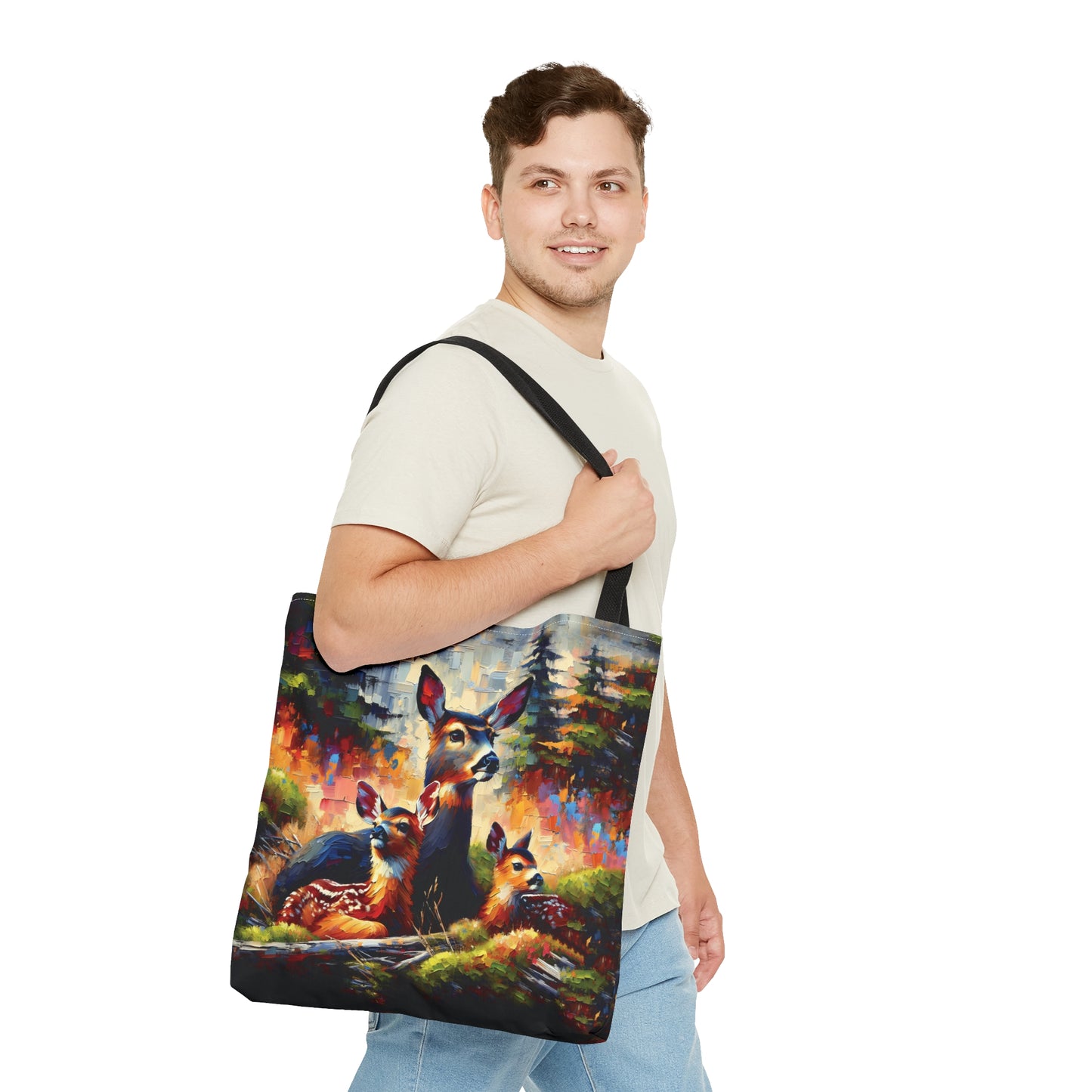 Black Tail Doe with Fawns - Tote Bag