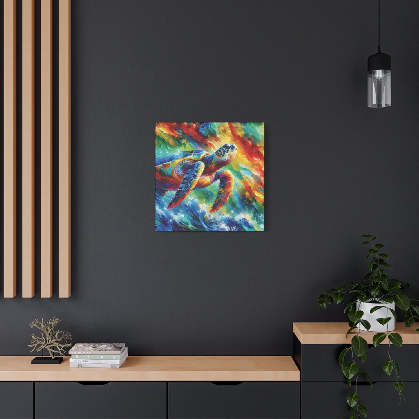 Canvas Wall Art - Sea Turtle Heading for the Light