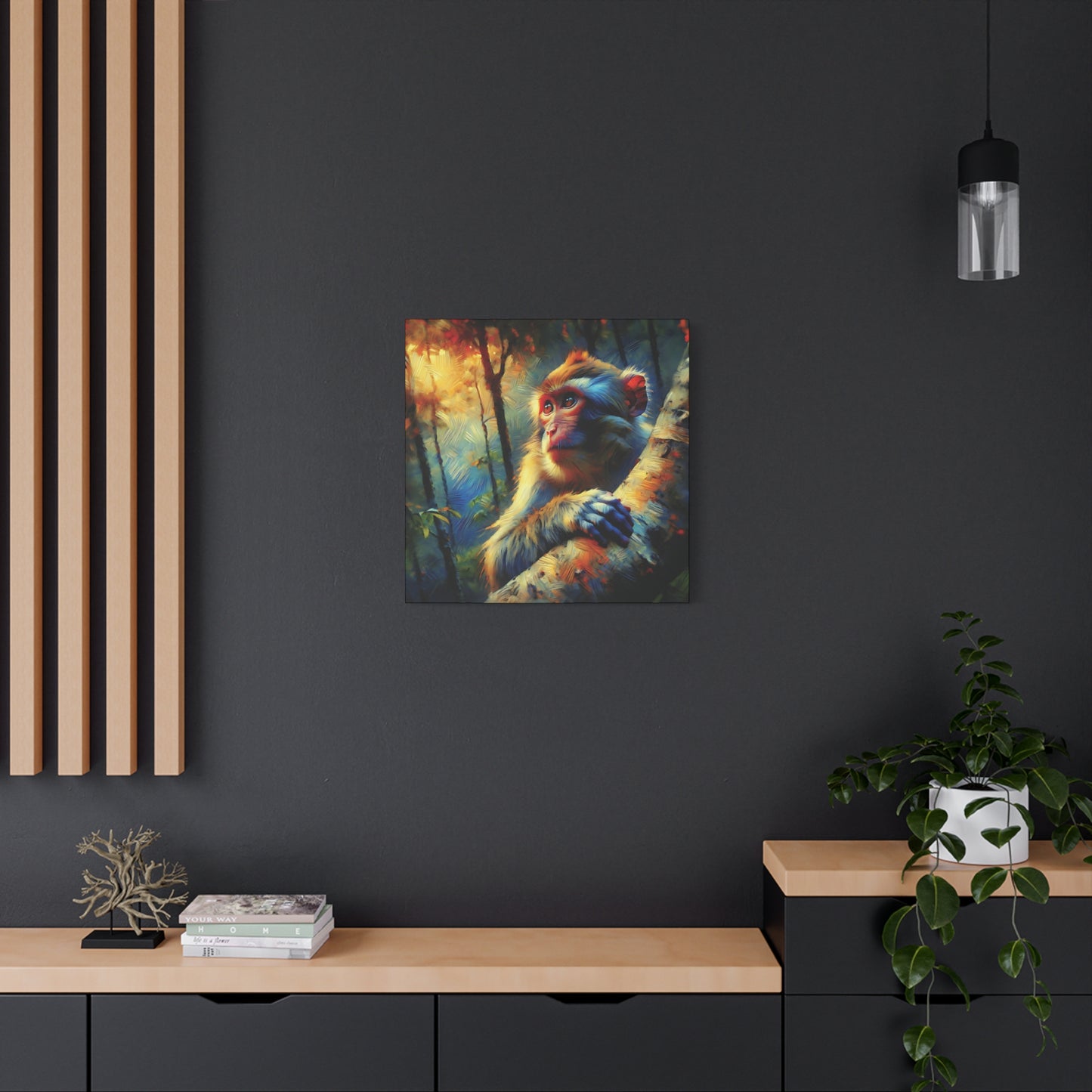 Monkey Wall Art - Rhesus Macaque Expressionist Canvas Art Print