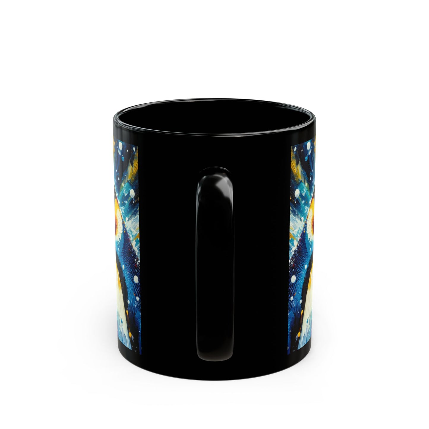 Emperor Penguin in Snowfall - Black Mug (11oz, 15oz)