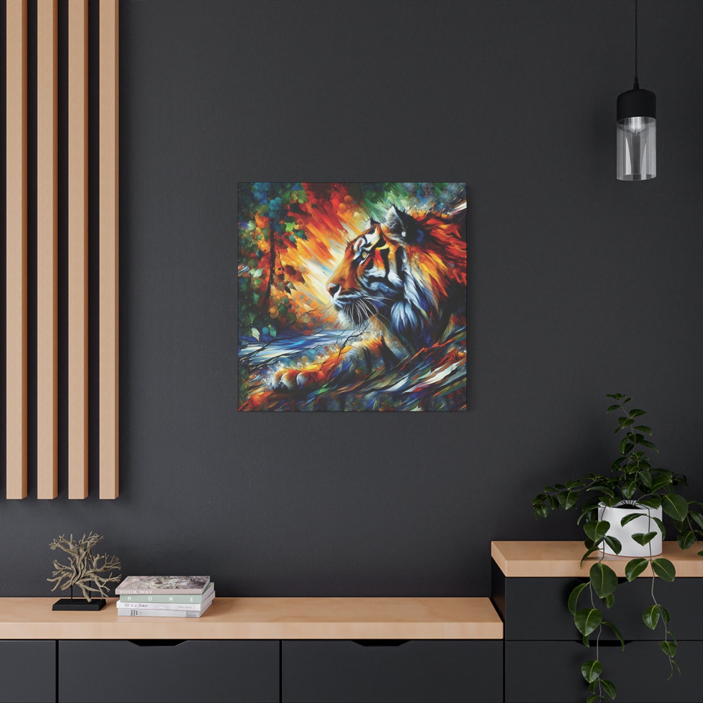 Tiger Art Print - Tiger Focus Expressionist Canvas Wall Art