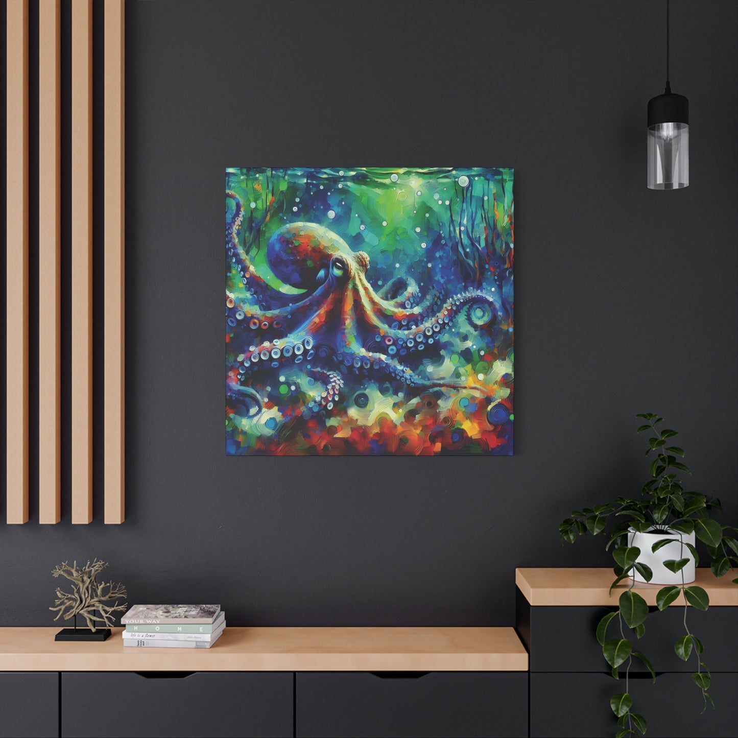 Canvas Wall Art - Octopus Garden Expressionist Style