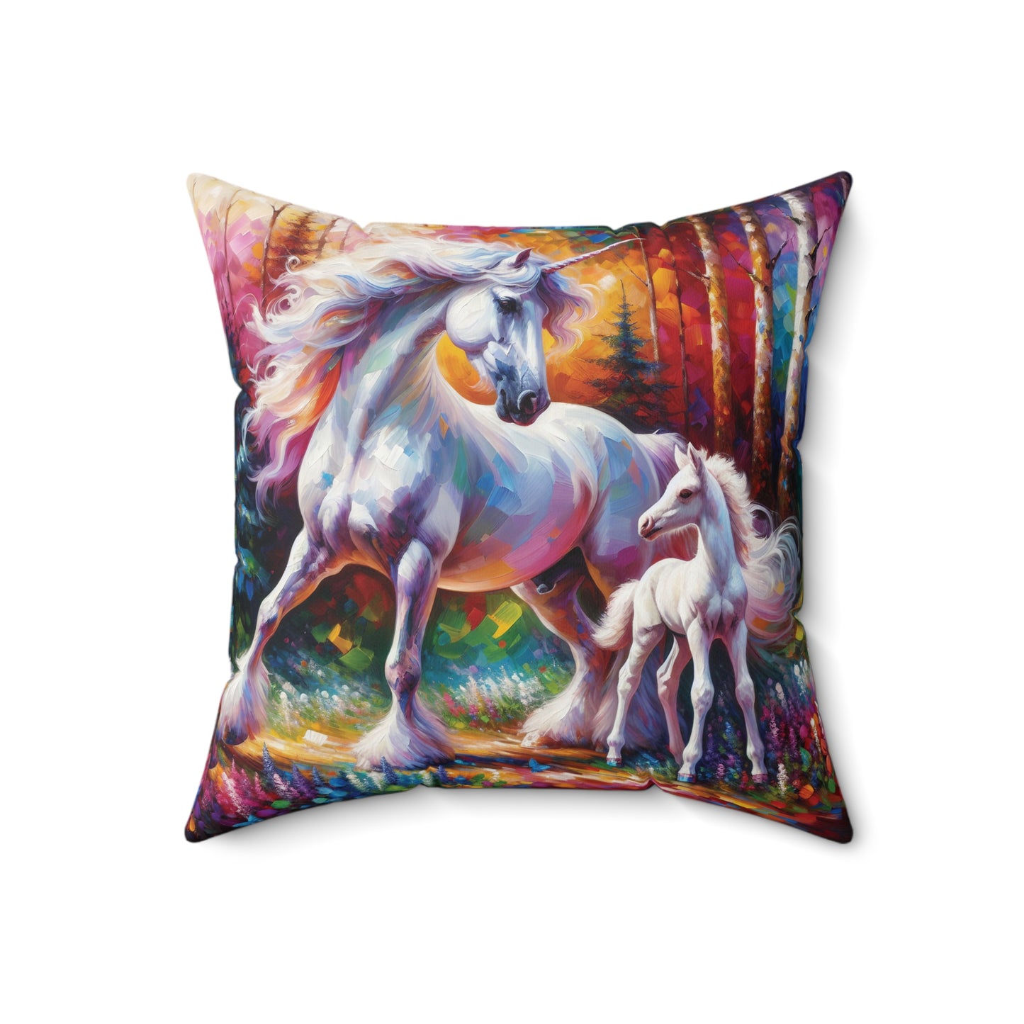 Unicorn Dad - Square Throw Pillows