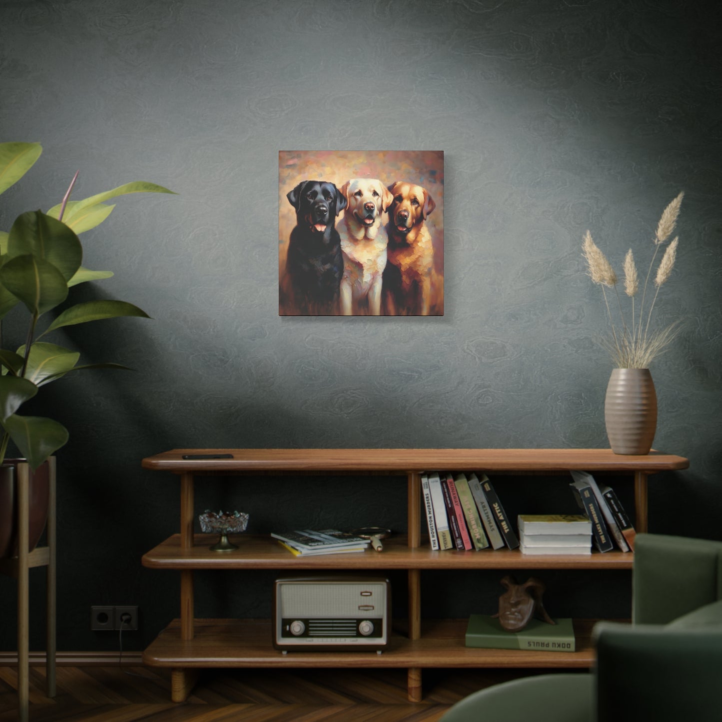 Canvas Print Labrador Retriever Trio Impressionist Style Art