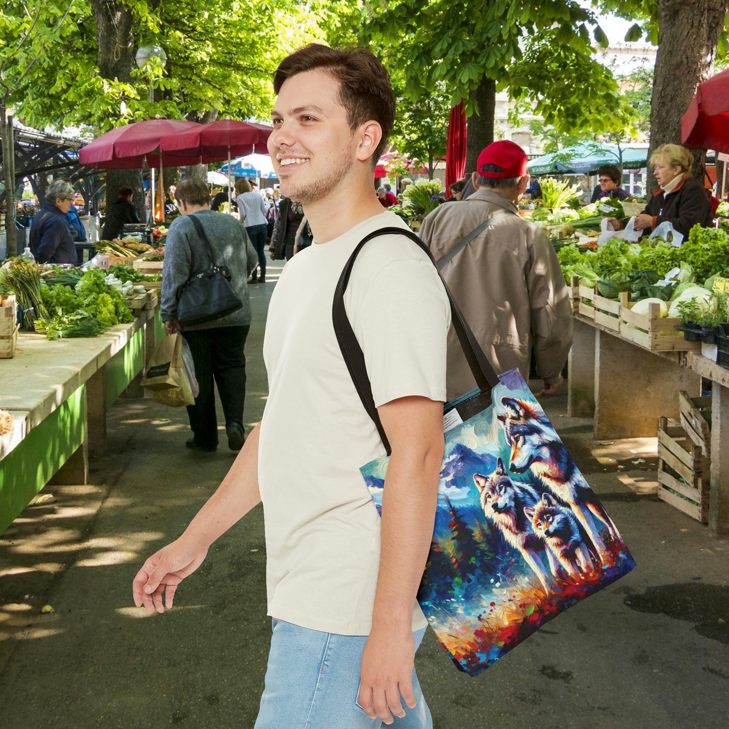 Gray Wolf Family - Tote Bag